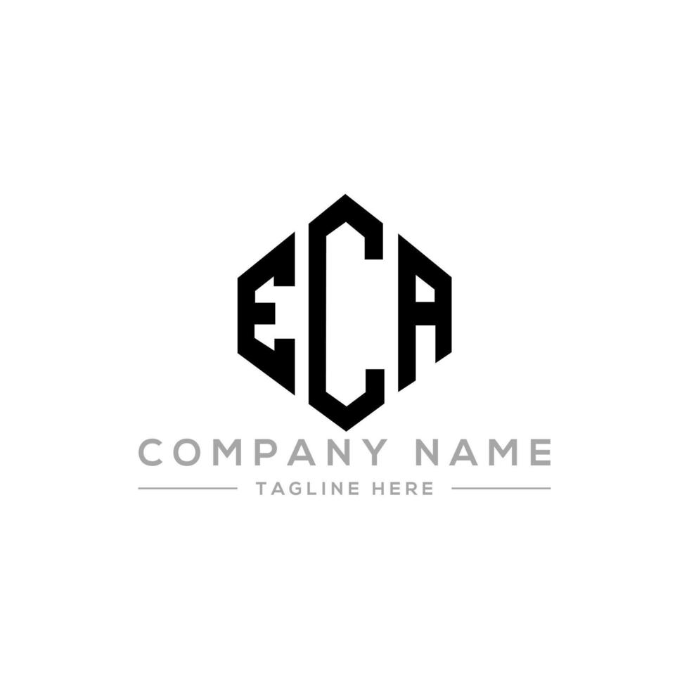 création de logo de lettre eca avec forme de polygone. création de logo en forme de polygone et de cube eca. modèle de logo vectoriel eca hexagone couleurs blanches et noires. monogramme eca, logo d'entreprise et immobilier.