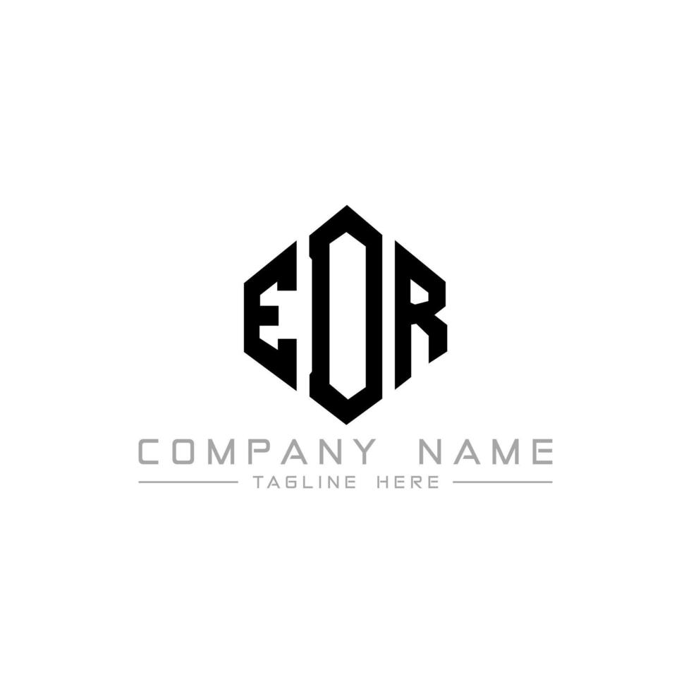 création de logo de lettre edr avec forme de polygone. création de logo en forme de polygone et de cube edr. modèle de logo vectoriel edr hexagone couleurs blanches et noires. monogramme edr, logo d'entreprise et immobilier.