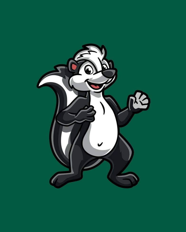 sympathique personnage de mascotte skunk adorable vecteur