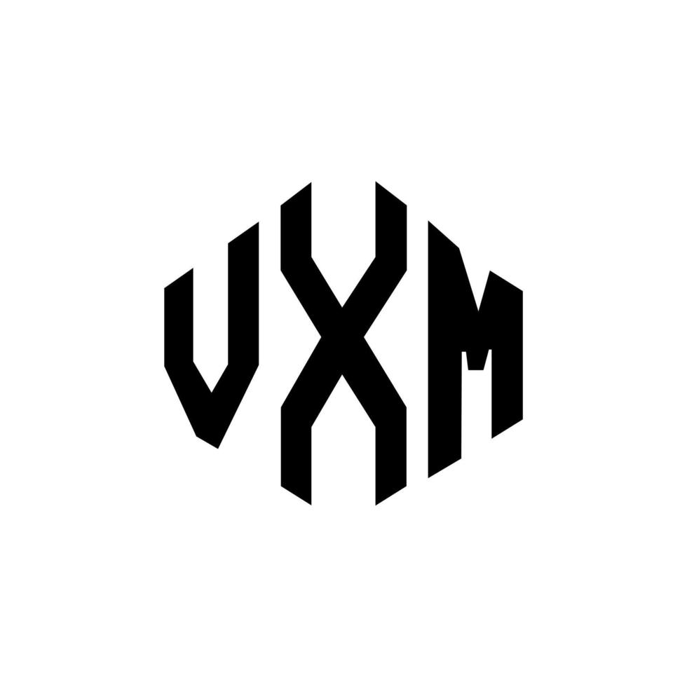 création de logo de lettre vxm avec forme de polygone. création de logo en forme de polygone et de cube vxm. modèle de logo vectoriel vxm hexagone couleurs blanches et noires. monogramme vxm, logo d'entreprise et immobilier.