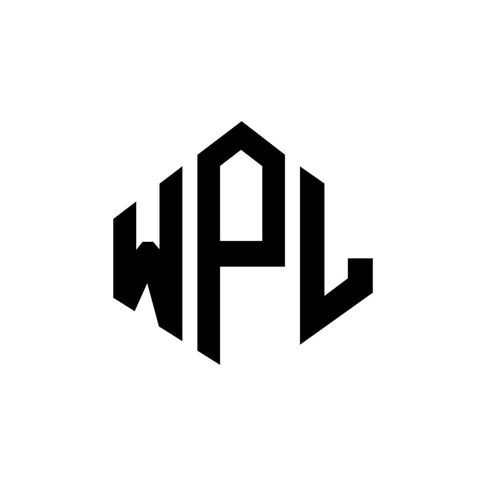 création de logo de lettre wpl avec forme de polygone. création de logo en forme de polygone et de cube wpl. modèle de logo vectoriel wpl hexagone couleurs blanches et noires. monogramme wpl, logo d'entreprise et immobilier.