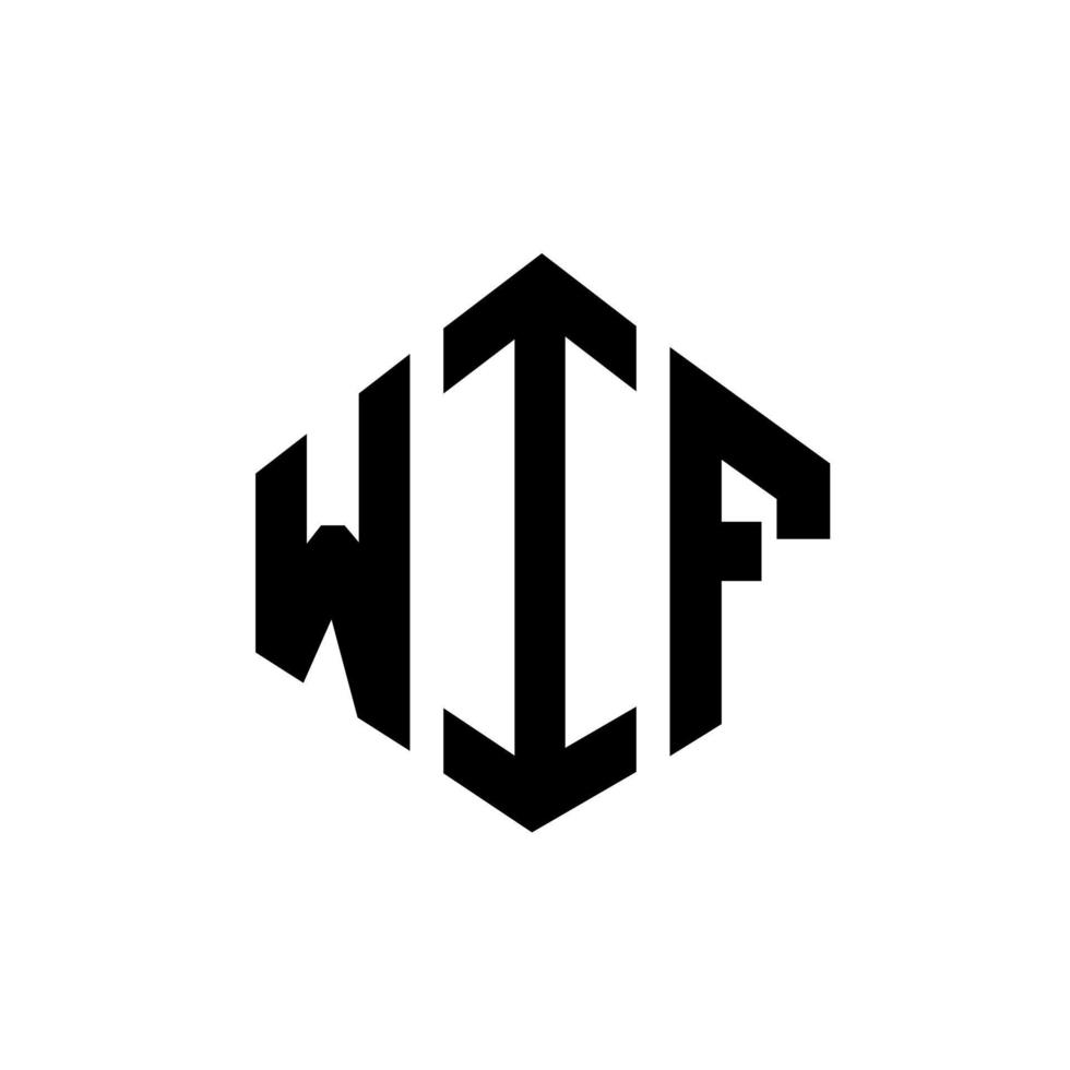 création de logo de lettre wif avec forme de polygone. wif création de logo en forme de polygone et de cube. modèle de logo vectoriel wif hexagone couleurs blanches et noires. monogramme wif, logo d'entreprise et immobilier.