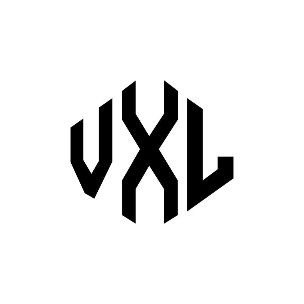 création de logo de lettre vxl avec forme de polygone. création de logo en forme de polygone et de cube vxl. modèle de logo vectoriel vxl hexagone couleurs blanches et noires. monogramme vxl, logo d'entreprise et immobilier.