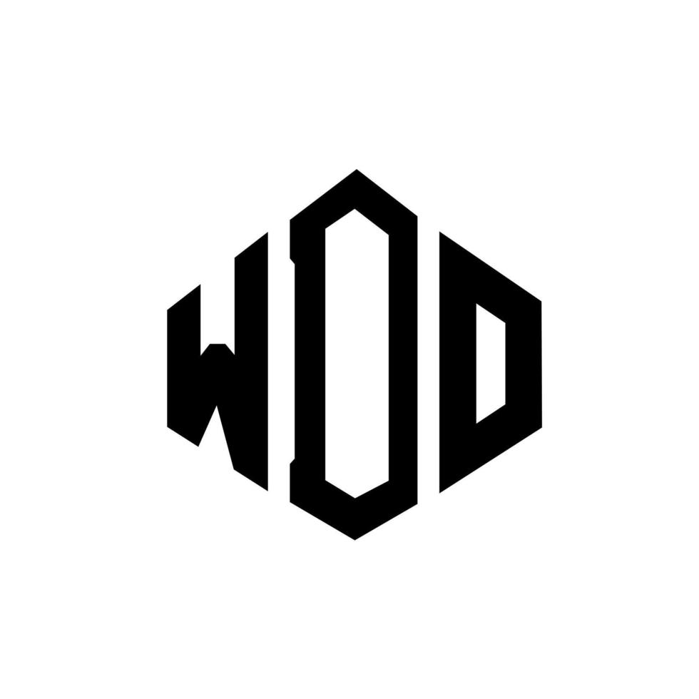 création de logo de lettre wdo avec forme de polygone. wdo création de logo en forme de polygone et de cube. modèle de logo vectoriel wdo hexagone couleurs blanches et noires. monogramme wdo, logo d'entreprise et immobilier.