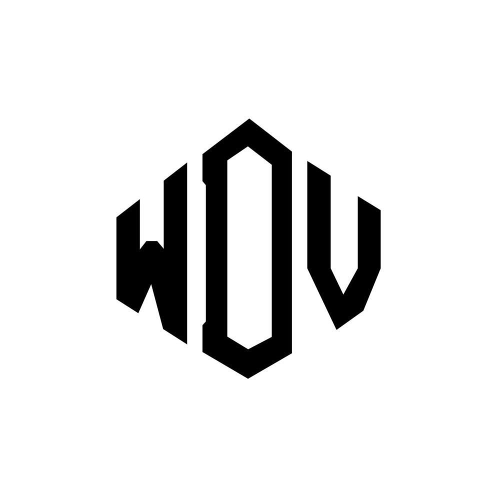 création de logo de lettre wdv avec forme de polygone. création de logo en forme de polygone et de cube wdv. modèle de logo vectoriel hexagone wdv couleurs blanches et noires. monogramme wdv, logo d'entreprise et immobilier.