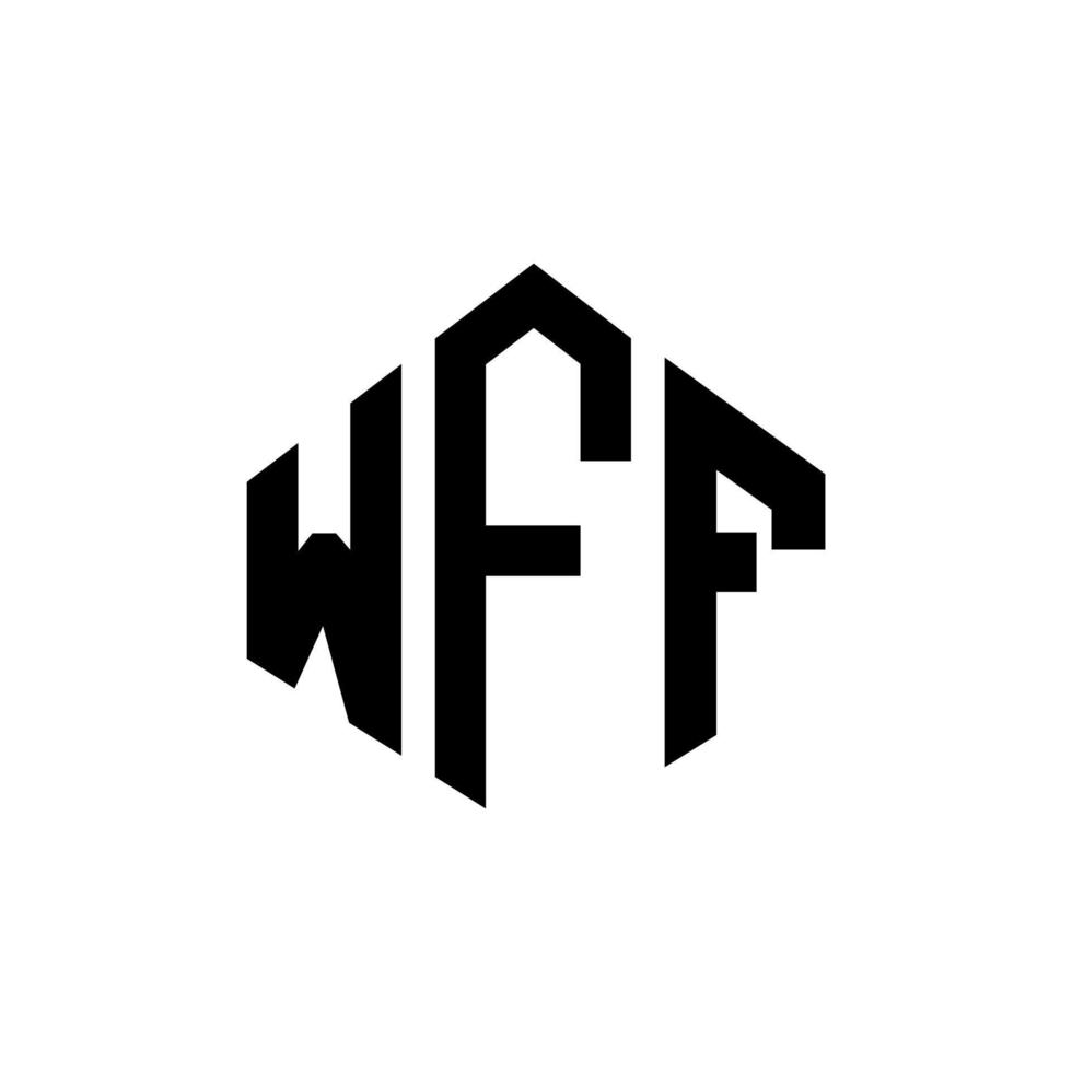 création de logo de lettre wff avec forme de polygone. création de logo en forme de polygone et de cube wff. modèle de logo vectoriel wff hexagone couleurs blanches et noires. monogramme wff, logo d'entreprise et immobilier.