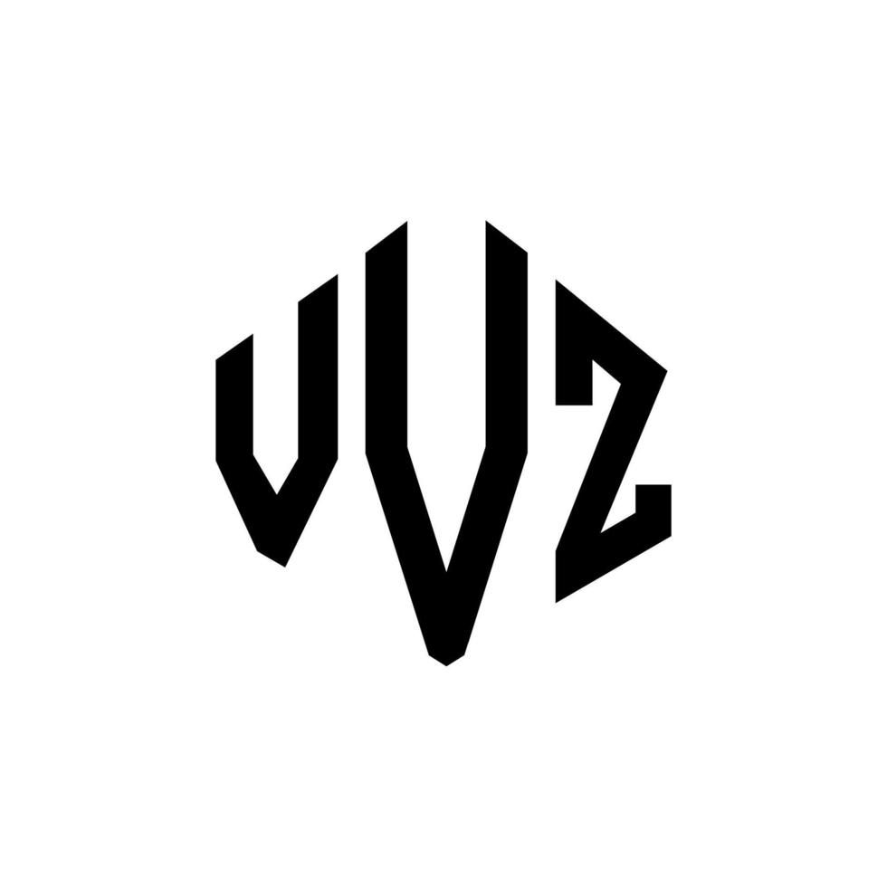 création de logo de lettre vvz avec forme de polygone. création de logo en forme de polygone et de cube vvz. modèle de logo vectoriel vvz hexagone couleurs blanches et noires. monogramme vvz, logo d'entreprise et immobilier.