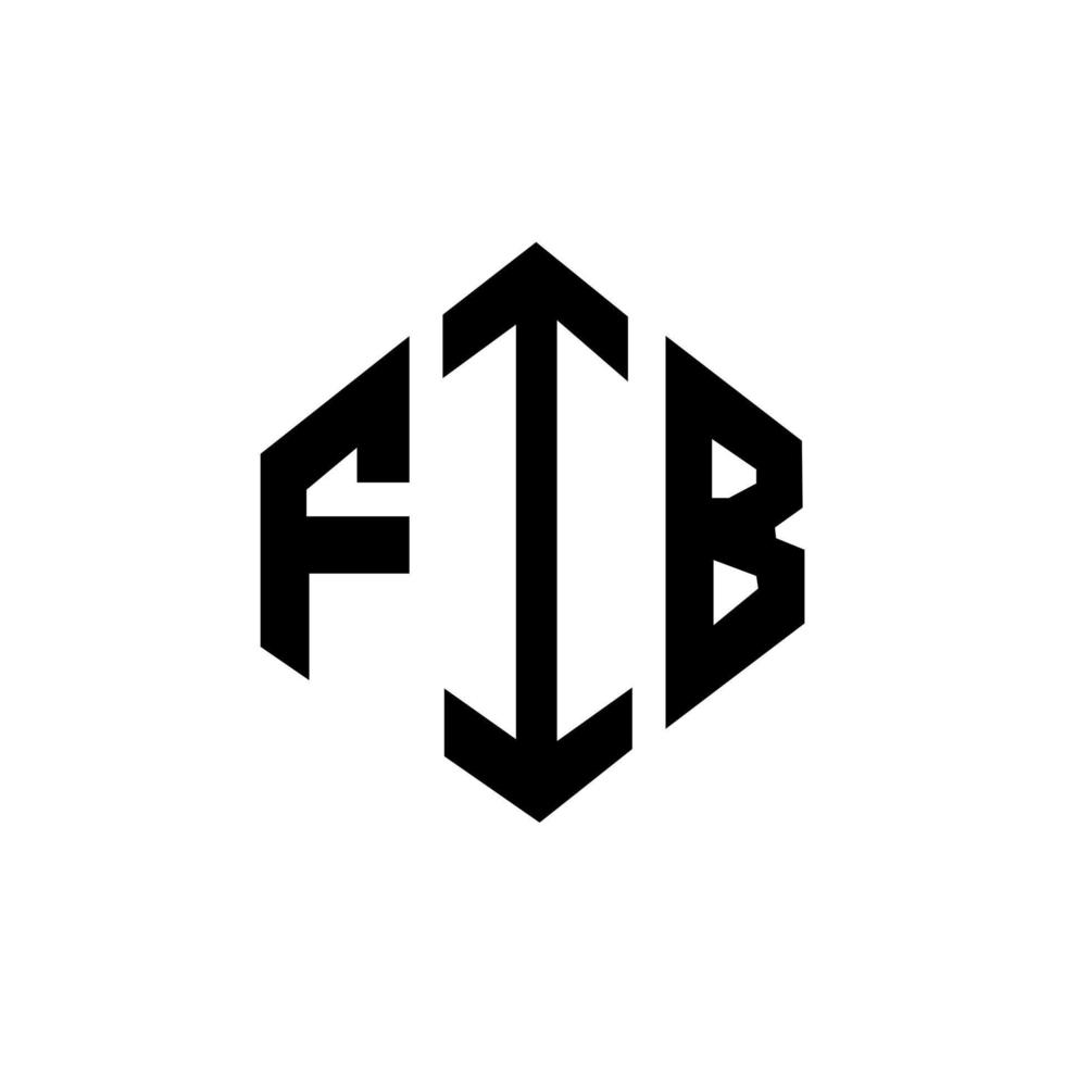 création de logo de lettre fib avec forme de polygone. création de logo en forme de polygone et de cube fib. modèle de logo vectoriel fib hexagone couleurs blanches et noires. monogramme fib, logo d'entreprise et immobilier.