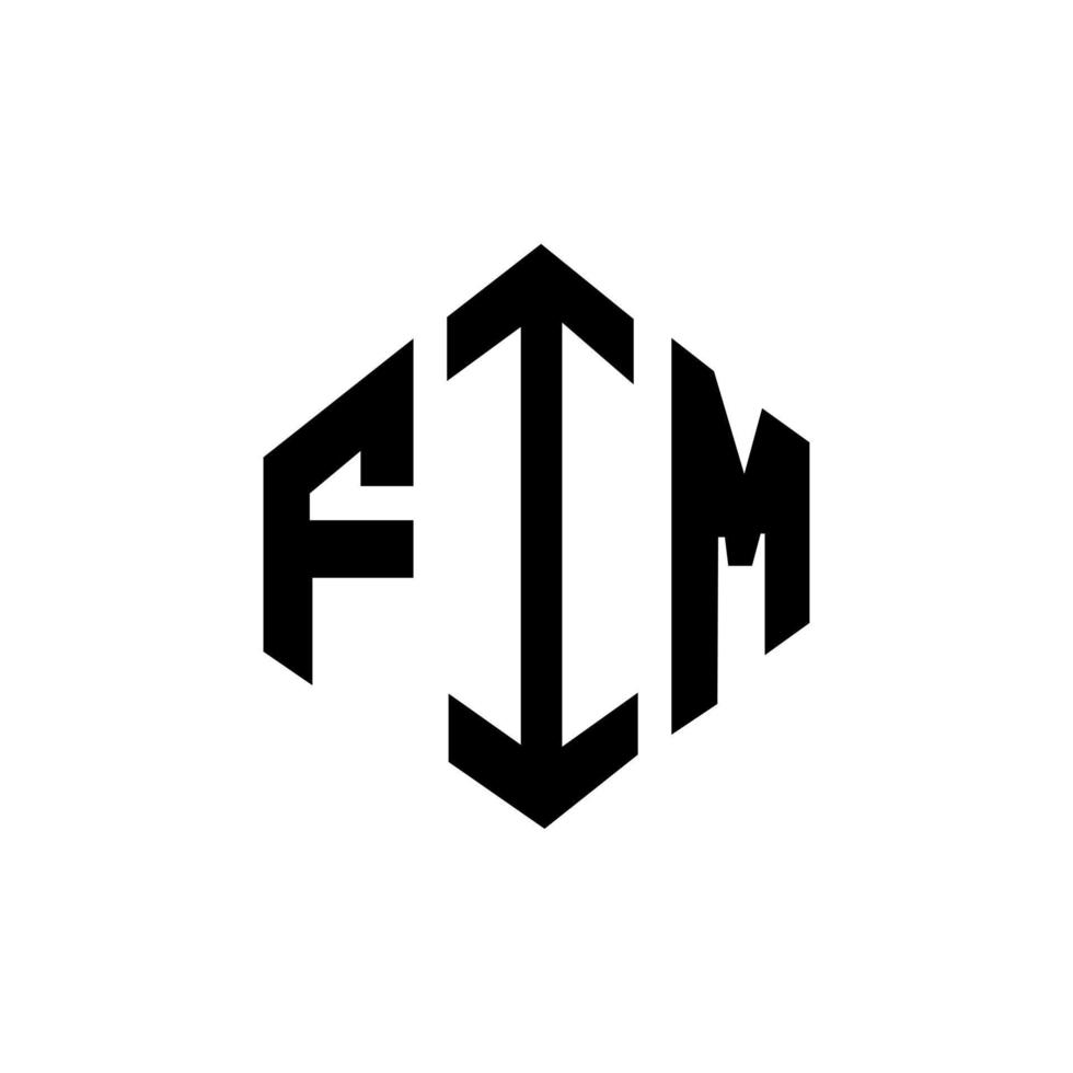 création de logo de lettre fim avec forme de polygone. création de logo en forme de polygone et de cube fim. modèle de logo vectoriel fim hexagone couleurs blanches et noires. monogramme fim, logo d'entreprise et immobilier.