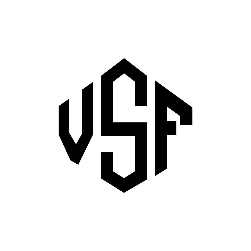 création de logo de lettre vsf avec forme de polygone. création de logo en forme de polygone et de cube vsf. modèle de logo vectoriel vsf hexagone couleurs blanches et noires. monogramme vsf, logo d'entreprise et immobilier.