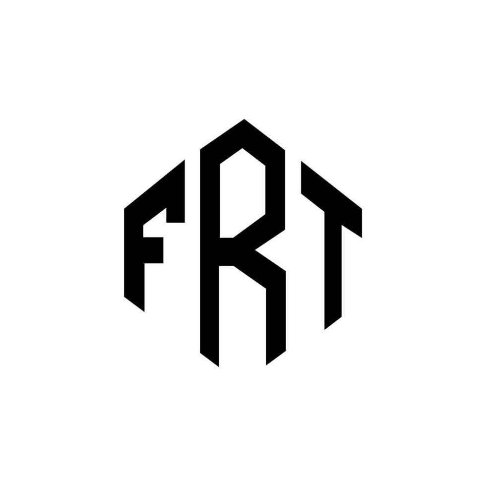 création de logo de lettre frt avec forme de polygone. création de logo en forme de polygone et de cube frt. modèle de logo vectoriel frt hexagone couleurs blanches et noires. monogramme frt, logo d'entreprise et immobilier.