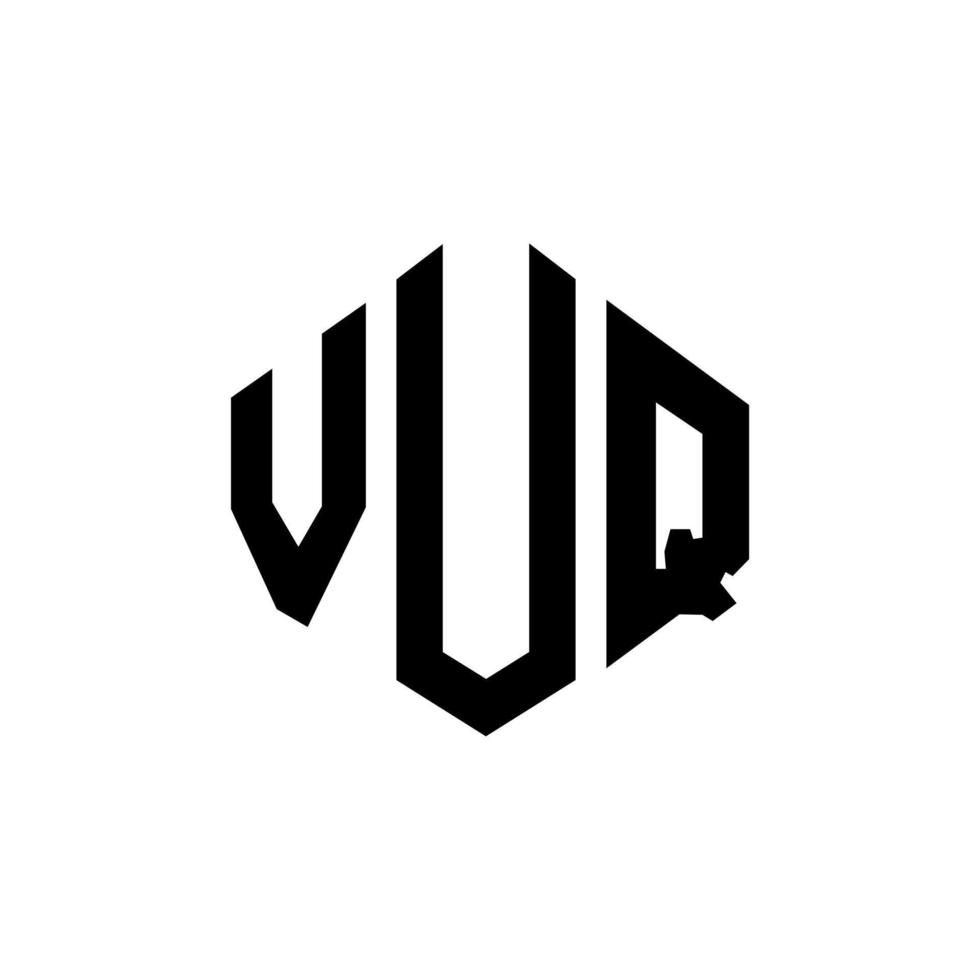 création de logo de lettre vuq avec forme de polygone. création de logo en forme de polygone et de cube vuq. modèle de logo vectoriel vuq hexagone couleurs blanches et noires. monogramme vuq, logo d'entreprise et immobilier.