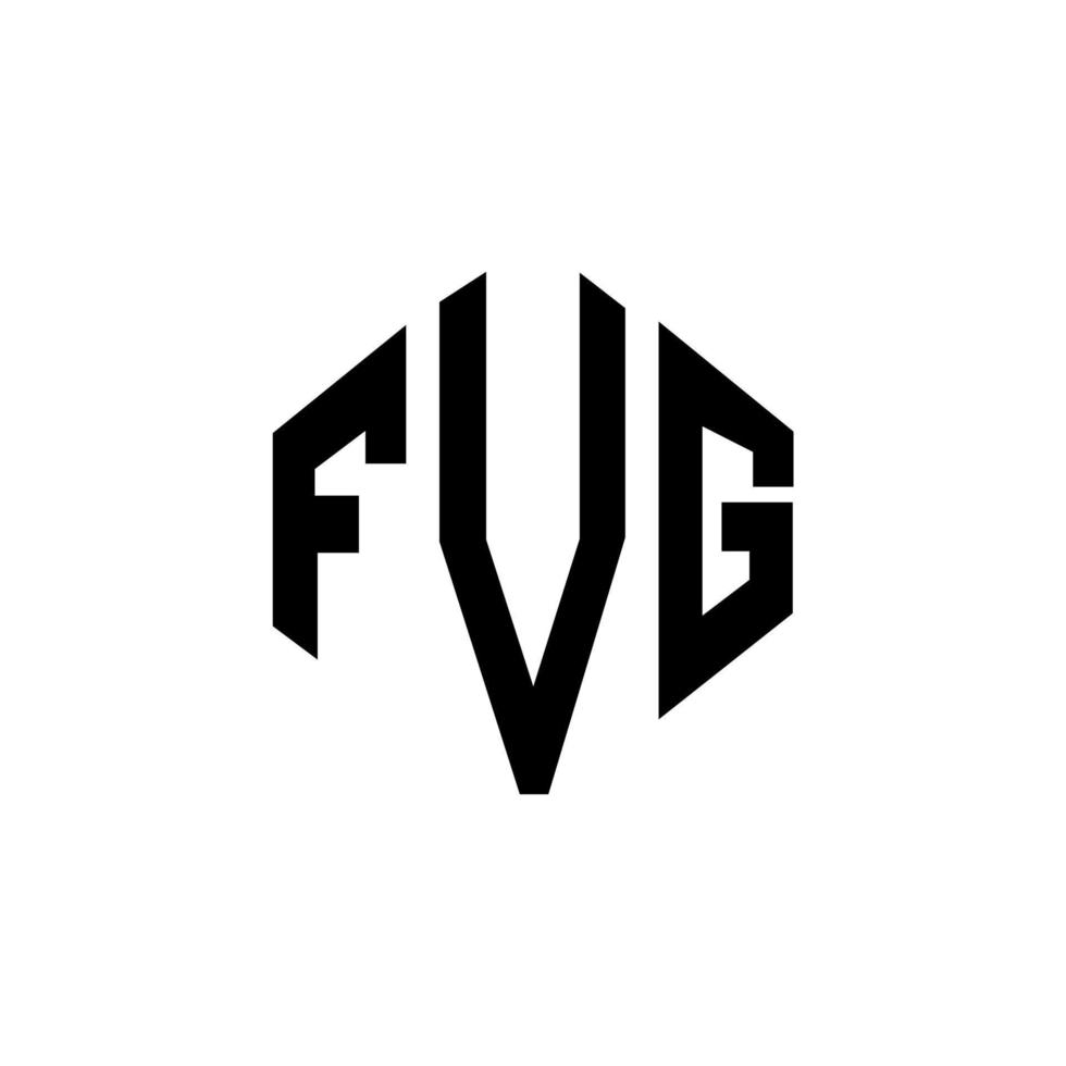 création de logo de lettre fvg avec forme de polygone. création de logo en forme de polygone et de cube fvg. modèle de logo vectoriel fvg hexagone couleurs blanches et noires. monogramme fvg, logo d'entreprise et immobilier.