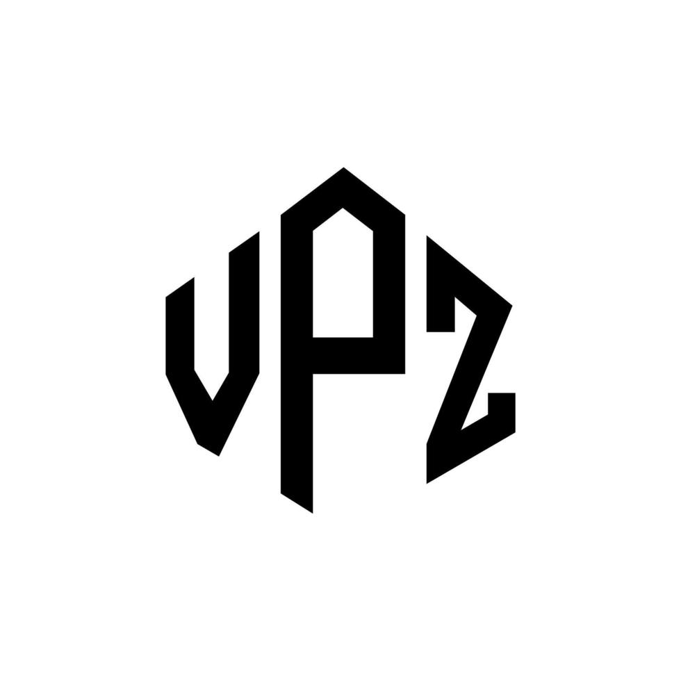 création de logo de lettre vpz avec forme de polygone. création de logo en forme de polygone et de cube vpz. modèle de logo vectoriel vpz hexagone couleurs blanches et noires. monogramme vpz, logo d'entreprise et immobilier.