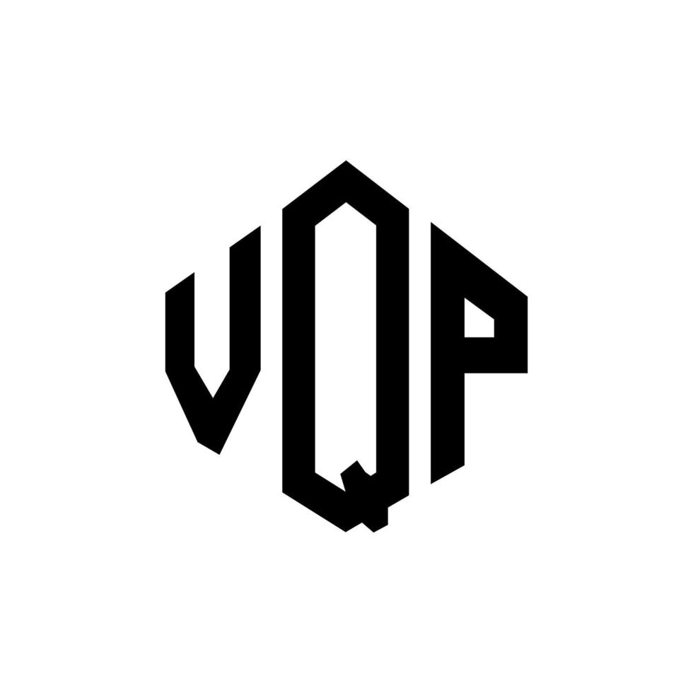 création de logo de lettre vqp avec forme de polygone. création de logo en forme de polygone et de cube vqp. modèle de logo vectoriel vqp hexagone couleurs blanches et noires. monogramme vqp, logo commercial et immobilier.