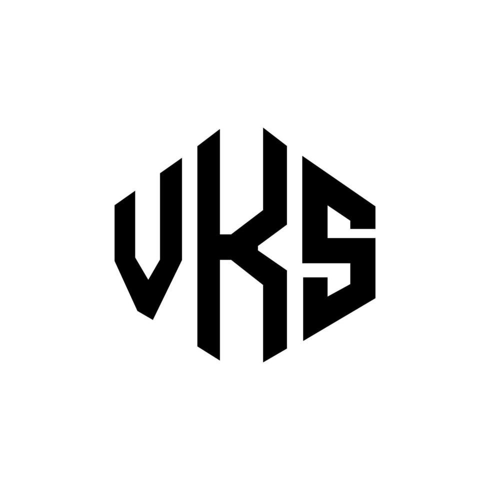 création de logo de lettre vks avec forme de polygone. création de logo en forme de polygone et de cube vks. modèle de logo vectoriel vks hexagone couleurs blanches et noires. monogramme vks, logo d'entreprise et immobilier.