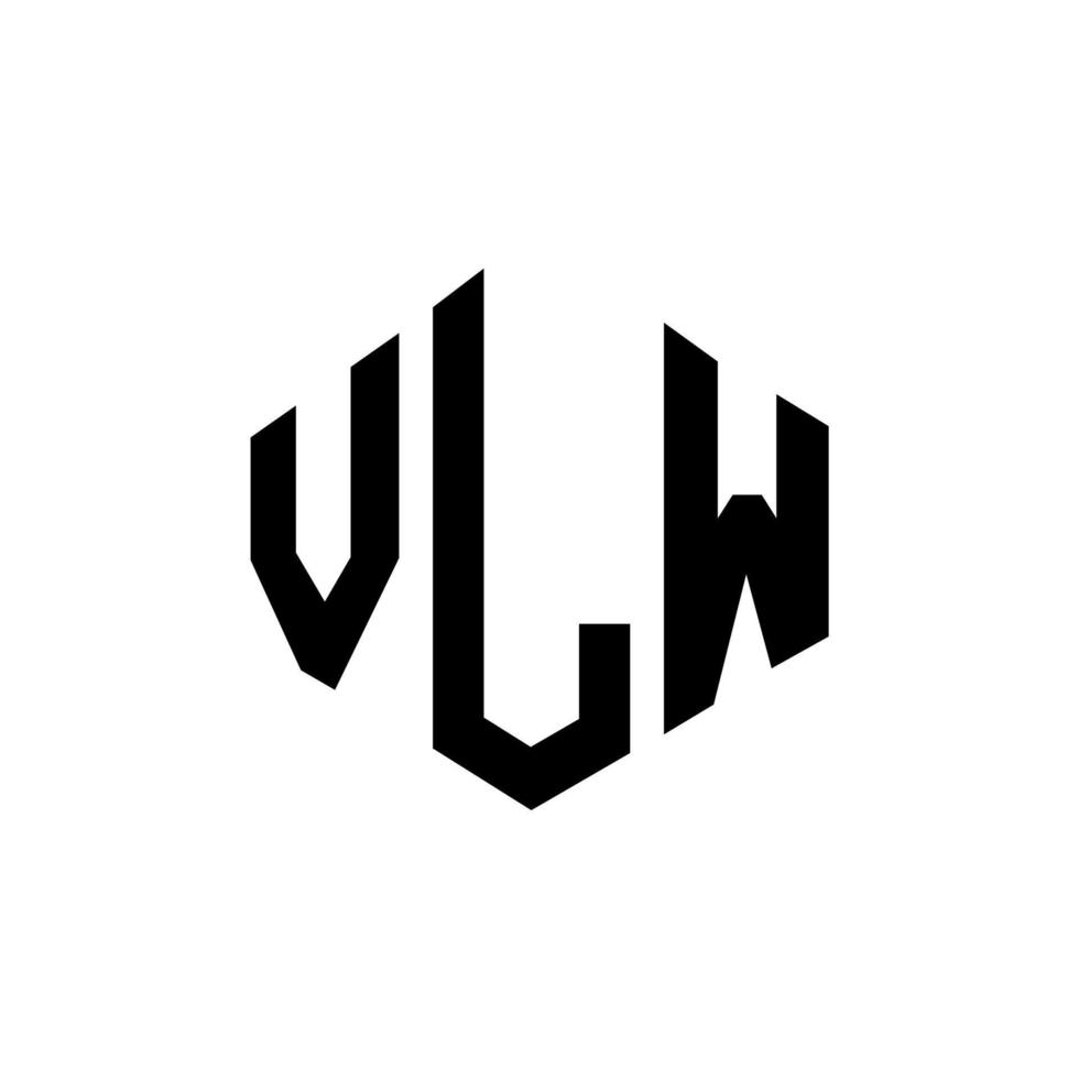 création de logo de lettre vlw avec forme de polygone. création de logo en forme de polygone et de cube vlw. modèle de logo vectoriel vlw hexagone couleurs blanches et noires. monogramme vlw, logo d'entreprise et immobilier.