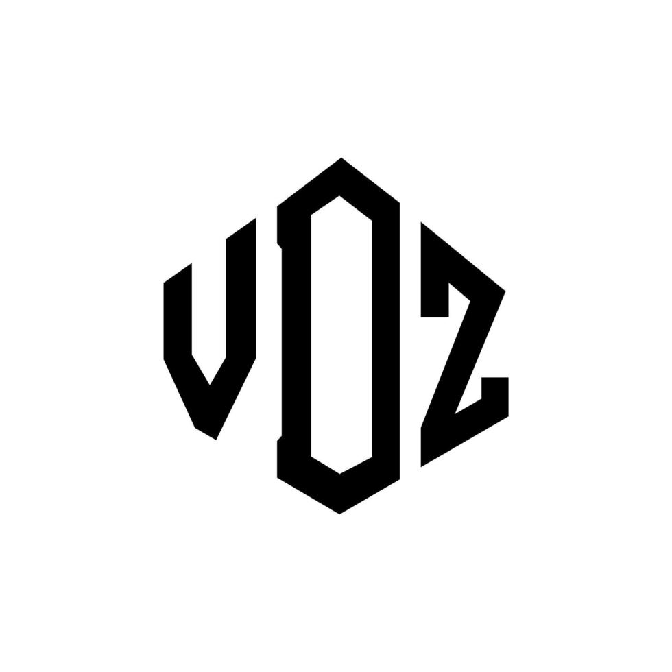 création de logo de lettre vdz avec forme de polygone. création de logo en forme de polygone et de cube vdz. modèle de logo vectoriel vdz hexagone couleurs blanches et noires. monogramme vdz, logo commercial et immobilier.
