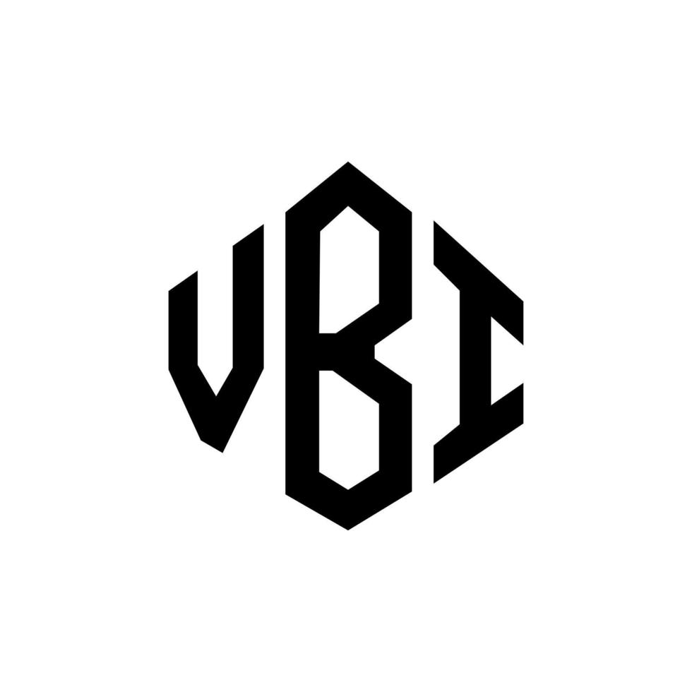 création de logo de lettre vbi avec forme de polygone. création de logo en forme de polygone et de cube vbi. modèle de logo vectoriel vbi hexagone couleurs blanches et noires. monogramme vbi, logo d'entreprise et immobilier.