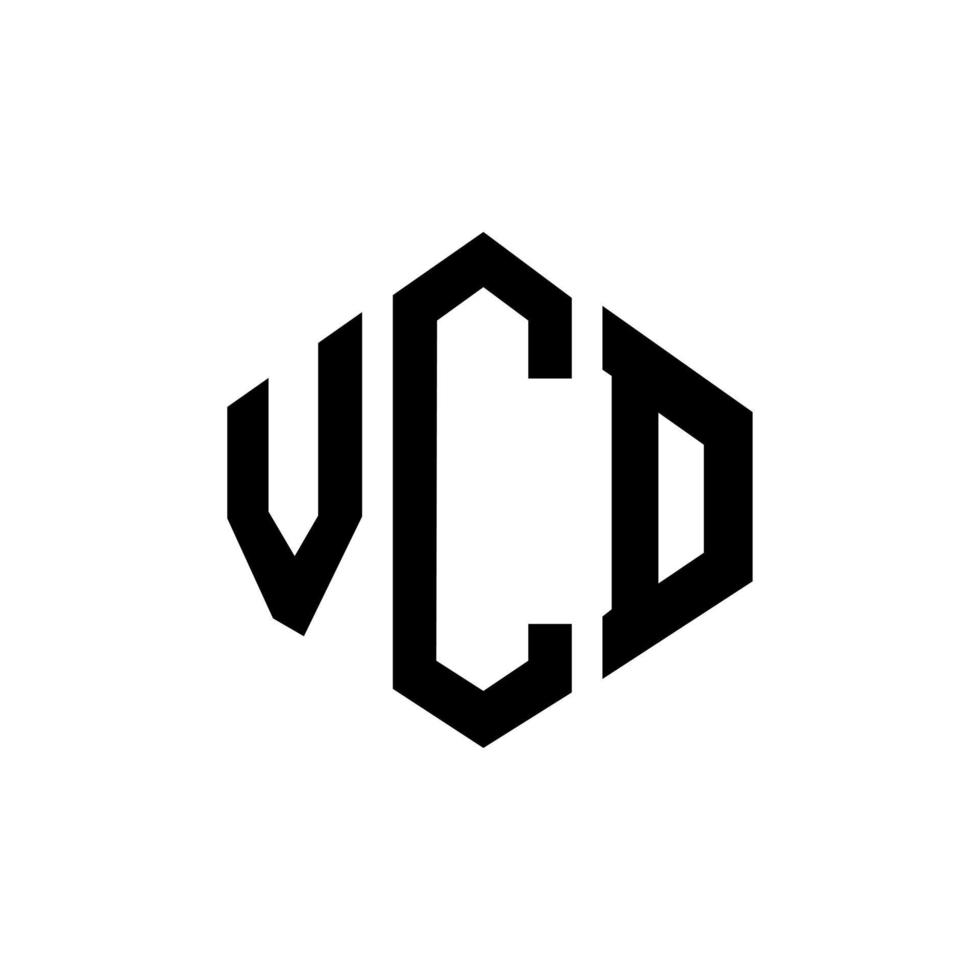 création de logo de lettre vcd avec forme de polygone. création de logo en forme de polygone et de cube vcd. modèle de logo vectoriel vcd hexagone couleurs blanches et noires. monogramme vcd, logo d'entreprise et immobilier.