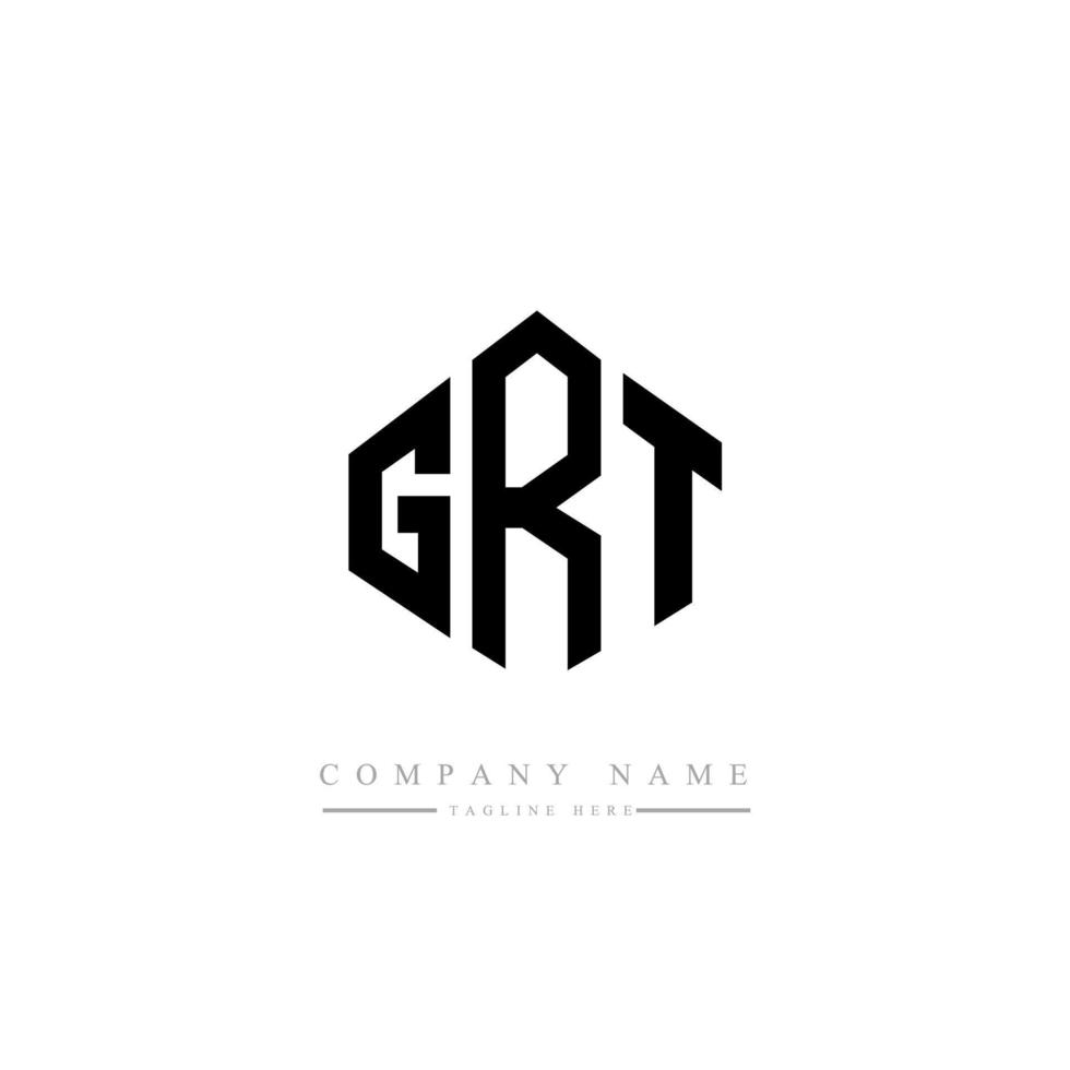 création de logo de lettre grt avec forme de polygone. création de logo en forme de polygone et de cube grt. modèle de logo vectoriel grt hexagone couleurs blanches et noires. monogramme grt, logo d'entreprise et immobilier.