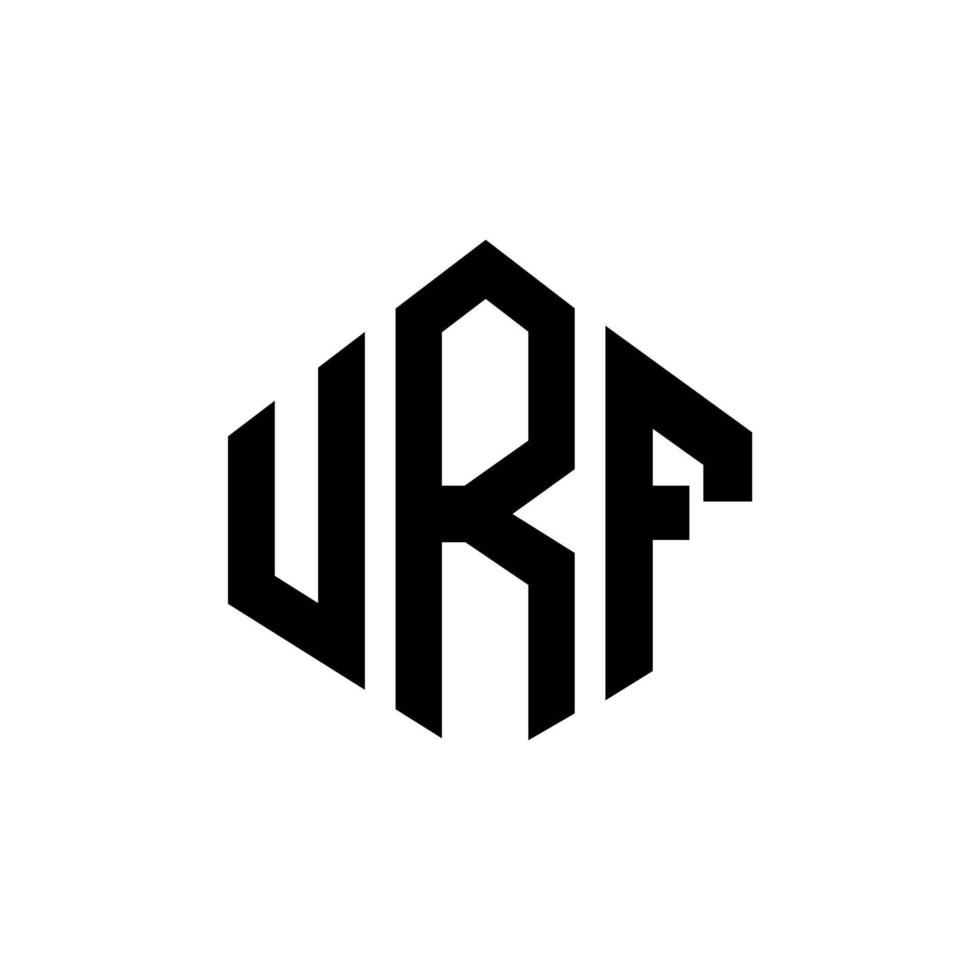 création de logo de lettre urf avec forme de polygone. création de logo en forme de polygone et de cube urf. modèle de logo vectoriel urf hexagone couleurs blanches et noires. monogramme urf, logo d'entreprise et immobilier.