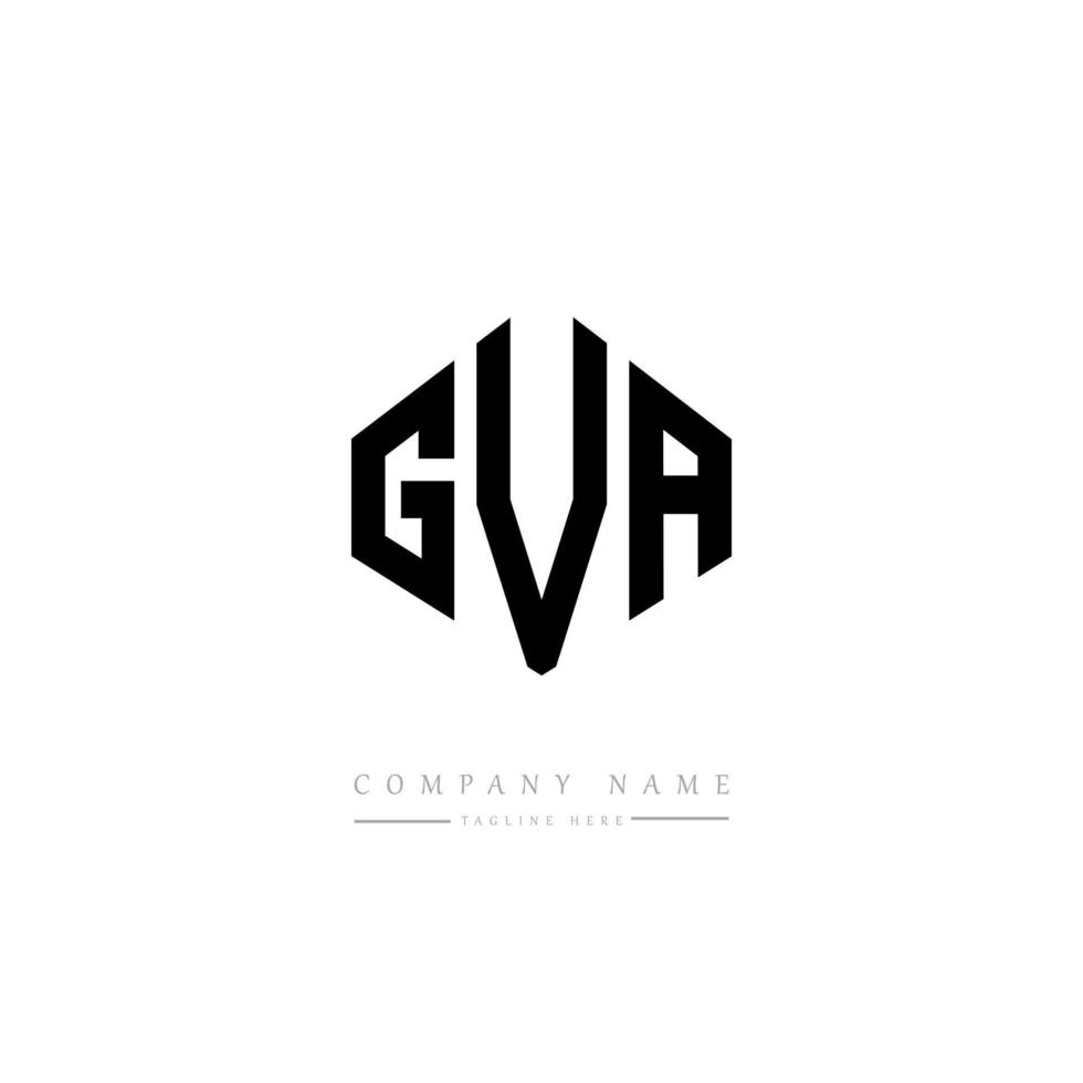 création de logo de lettre gva avec forme de polygone. création de logo en forme de polygone et de cube gva. modèle de logo vectoriel hexagone gva couleurs blanches et noires. monogramme gva, logo d'entreprise et immobilier.