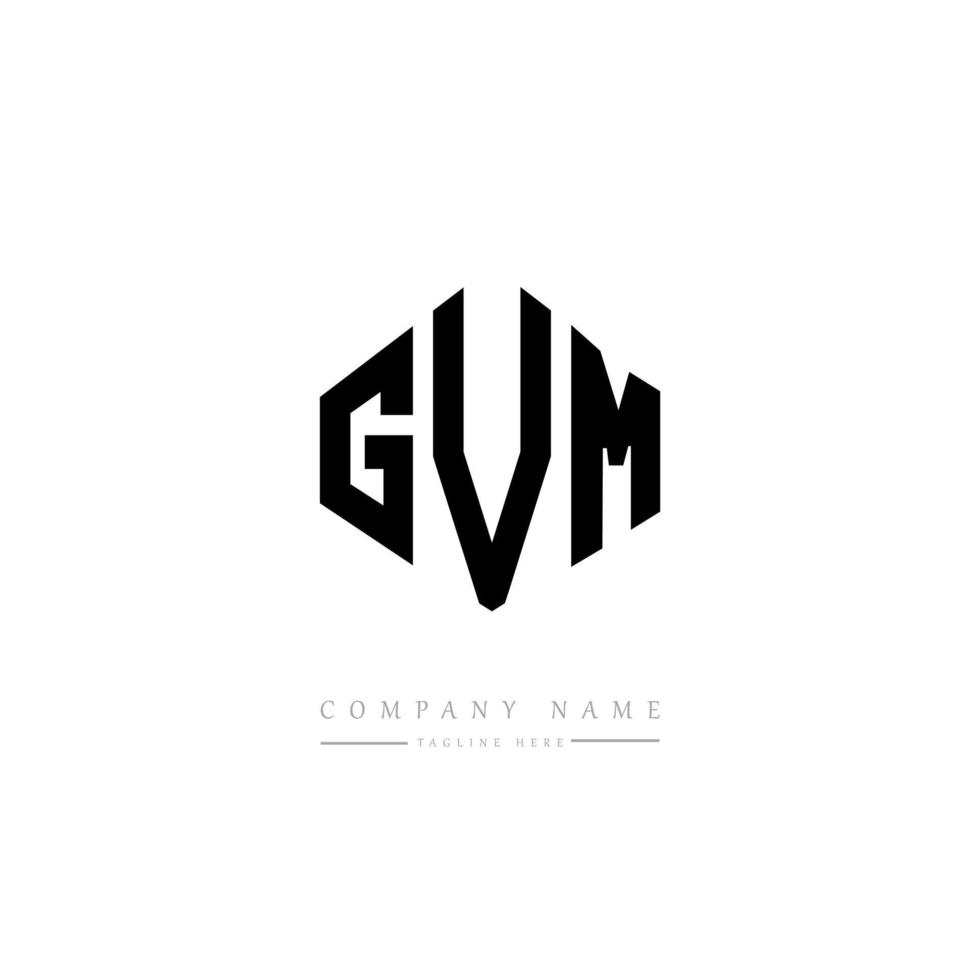création de logo de lettre gvm avec forme de polygone. création de logo en forme de polygone et de cube gvm. modèle de logo vectoriel hexagone gvm couleurs blanches et noires. monogramme gvm, logo d'entreprise et immobilier.