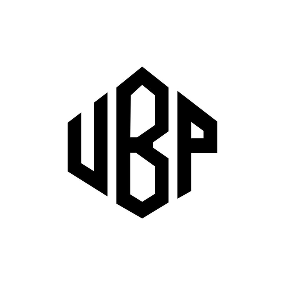 création de logo de lettre ubp avec forme de polygone. création de logo en forme de polygone et de cube ubp. modèle de logo vectoriel ubp hexagone couleurs blanches et noires. monogramme ubp, logo commercial et immobilier.