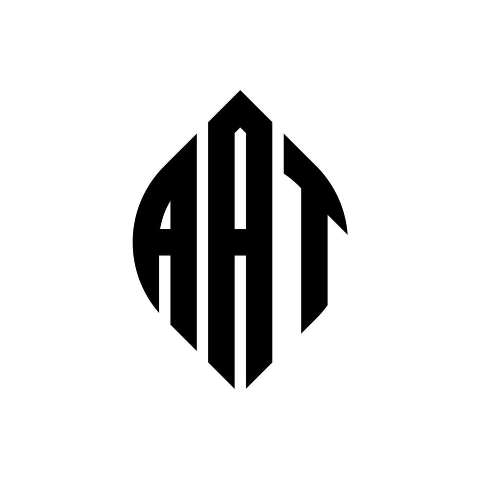 création de logo de lettre de cercle aat avec forme de cercle et d'ellipse. lettres ellipse aat avec style typographique. les trois initiales forment un logo circulaire. aat cercle emblème abstrait monogramme lettre marque vecteur. vecteur