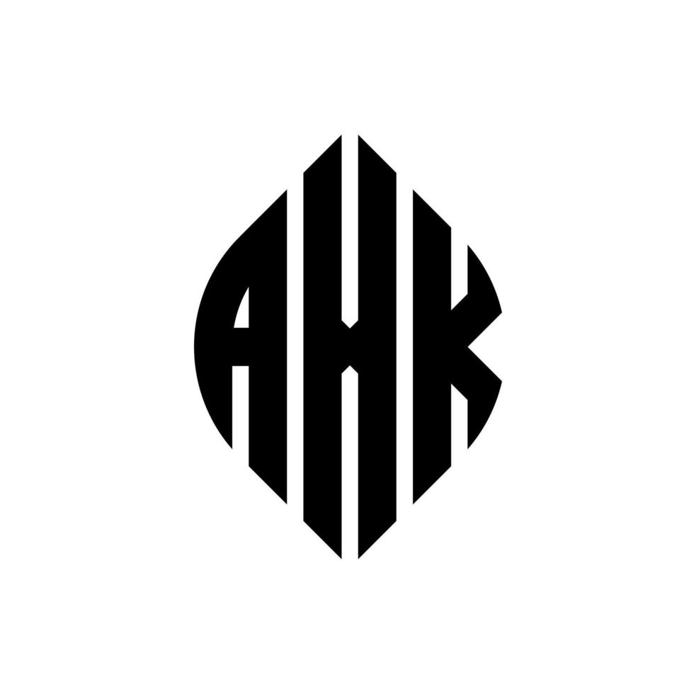 création de logo de lettre de cercle axk avec forme de cercle et d'ellipse. lettres ellipse axk avec style typographique. les trois initiales forment un logo circulaire. axk cercle emblème abstrait monogramme lettre marque vecteur. vecteur