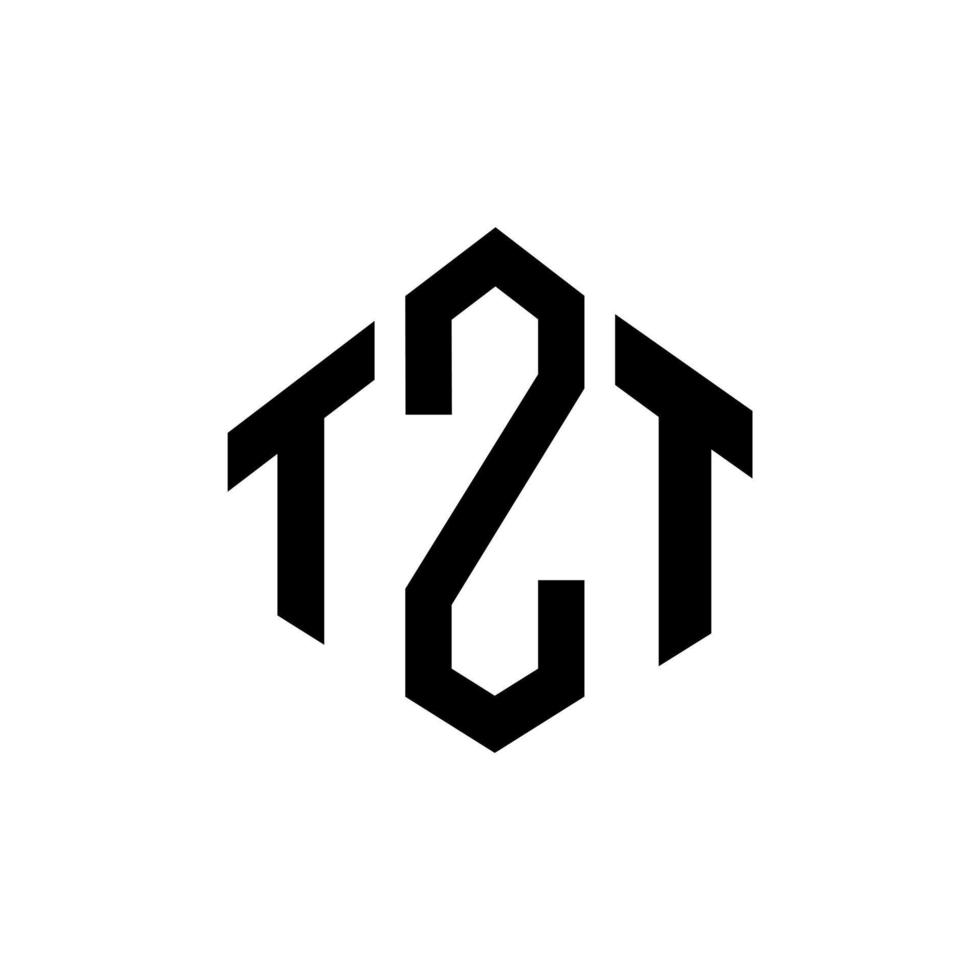 création de logo de lettre tzt avec forme de polygone. création de logo en forme de polygone et de cube tzt. modèle de logo vectoriel tzt hexagone couleurs blanches et noires. monogramme tzt, logo d'entreprise et immobilier.