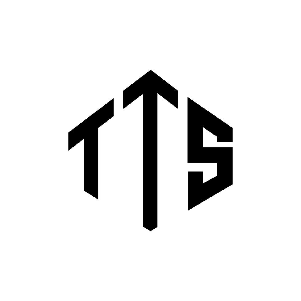 création de logo de lettre tts avec forme de polygone. création de logo en forme de polygone et de cube tts. modèle de logo vectoriel tts hexagone couleurs blanches et noires. monogramme tts, logo d'entreprise et immobilier.