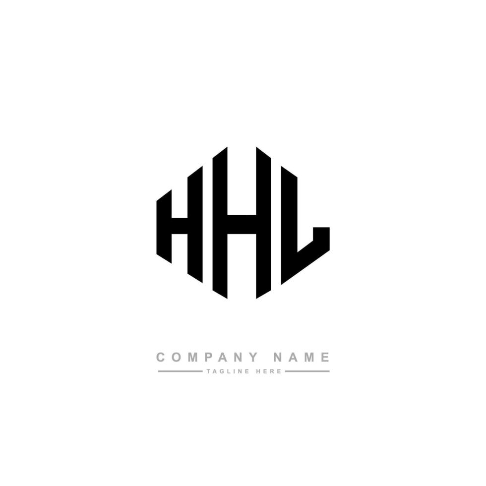 création de logo de lettre hhl avec forme de polygone. création de logo en forme de polygone et de cube hhl. modèle de logo vectoriel hhl hexagone couleurs blanches et noires. monogramme hhl, logo d'entreprise et immobilier.