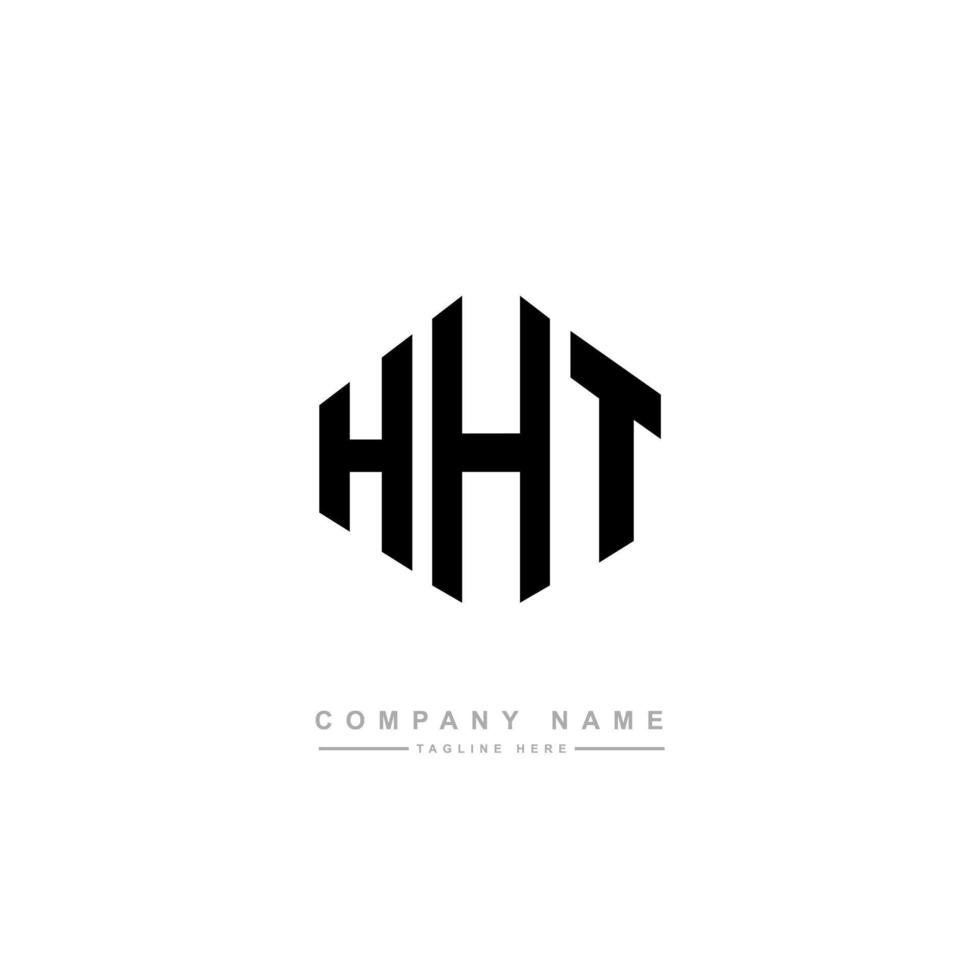 création de logo de lettre hht avec forme de polygone. création de logo en forme de polygone et de cube hht. modèle de logo vectoriel hht hexagone couleurs blanches et noires. monogramme hht, logo d'entreprise et immobilier.
