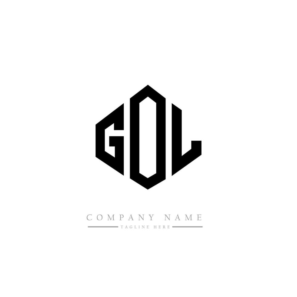 création de logo de lettre gol avec forme de polygone. création de logo en forme de polygone et de cube gol. modèle de logo vectoriel hexagone gol couleurs blanches et noires. monogramme gol, logo d'entreprise et immobilier.