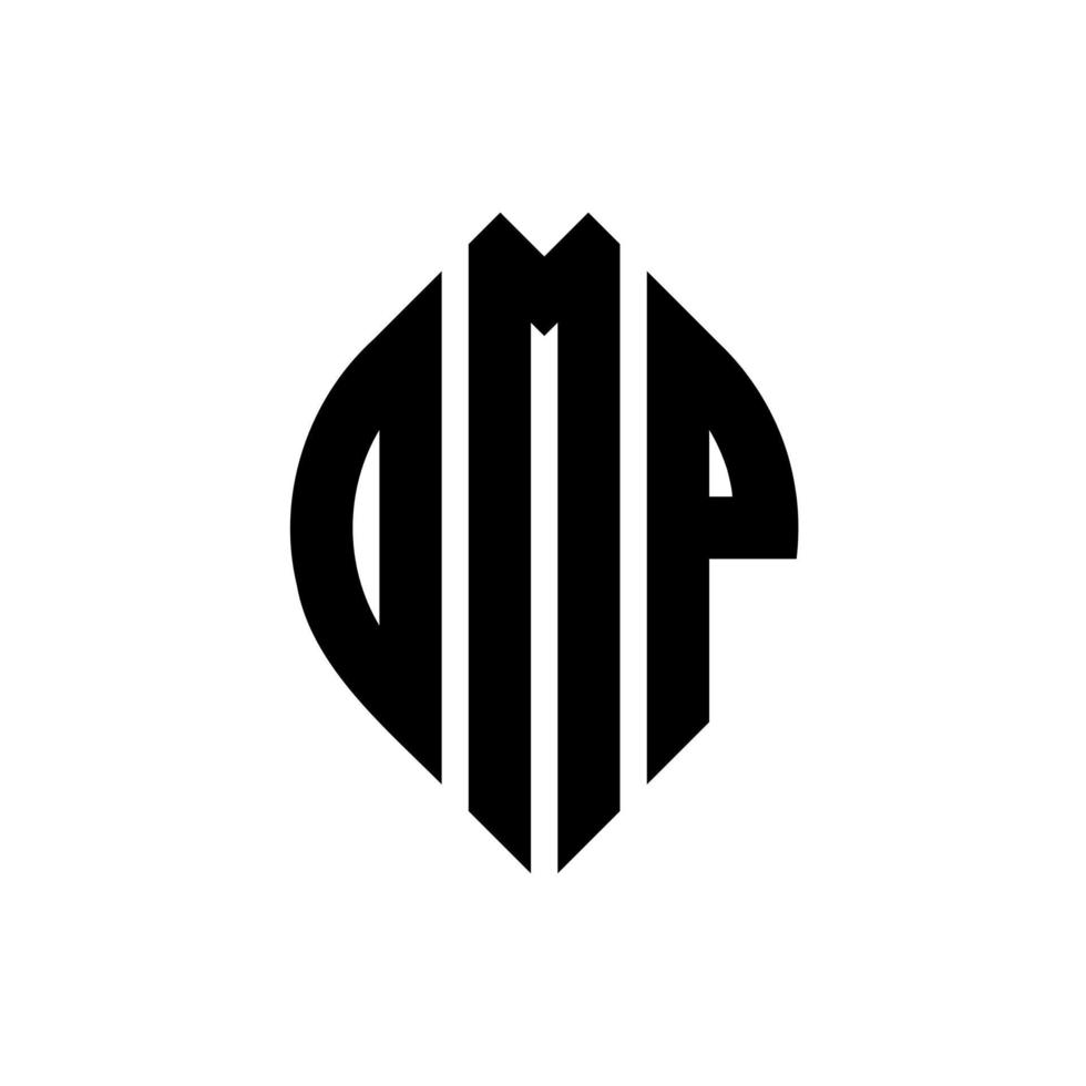 création de logo de lettre de cercle dmp avec forme de cercle et d'ellipse. lettres ellipse dmp avec style typographique. les trois initiales forment un logo circulaire. dmp cercle emblème abstrait monogramme lettre marque vecteur. vecteur