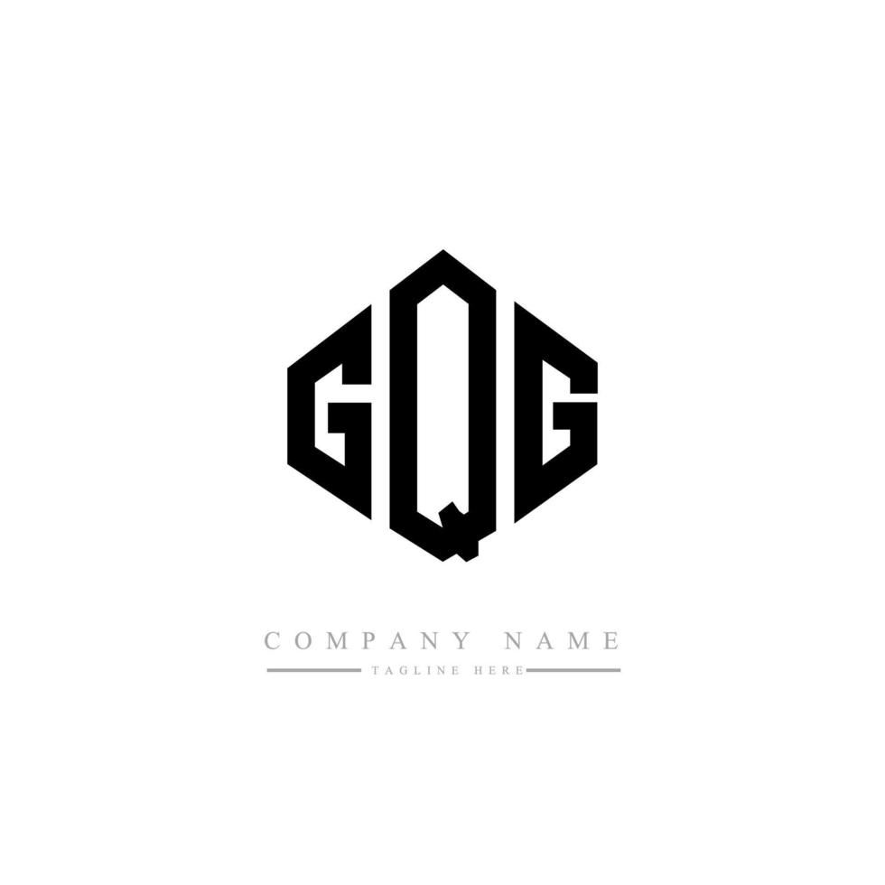 création de logo de lettre gqg avec forme de polygone. création de logo en forme de polygone et de cube gqg. modèle de logo vectoriel hexagone gqg couleurs blanches et noires. monogramme gqg, logo d'entreprise et immobilier.