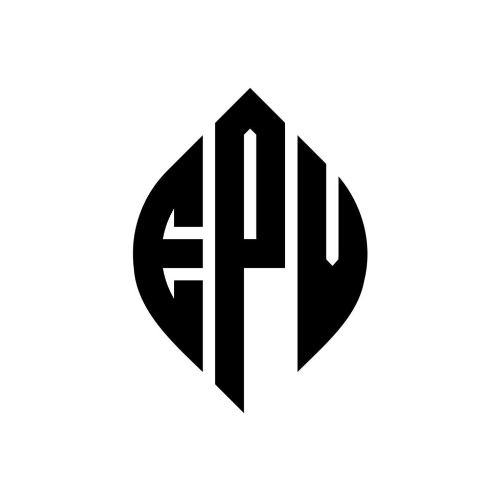 création de logo de lettre de cercle epv avec forme de cercle et d'ellipse. lettres d'ellipse epv avec style typographique. les trois initiales forment un logo circulaire. epv cercle emblème abstrait monogramme lettre marque vecteur. vecteur