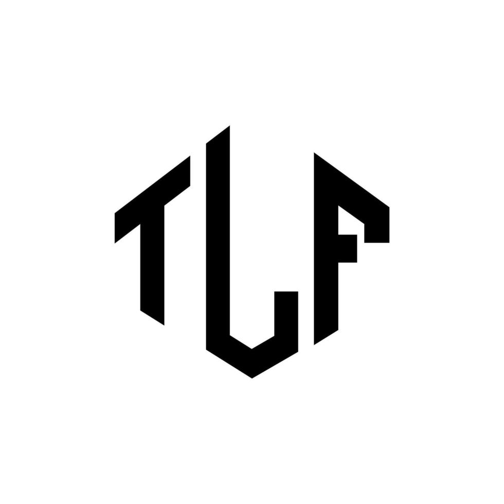 création de logo de lettre tlf avec forme de polygone. création de logo en forme de polygone et de cube tlf. modèle de logo vectoriel tlf hexagone couleurs blanches et noires. monogramme tlf, logo d'entreprise et immobilier.