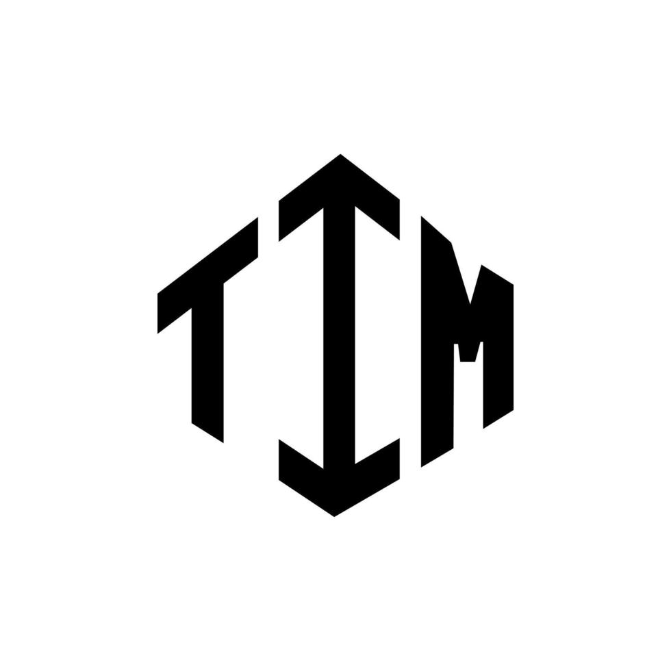création de logo de lettre tim avec forme de polygone. création de logo en forme de polygone et de cube tim. modèle de logo vectoriel tim hexagone couleurs blanches et noires. monogramme tim, logo d'entreprise et immobilier.