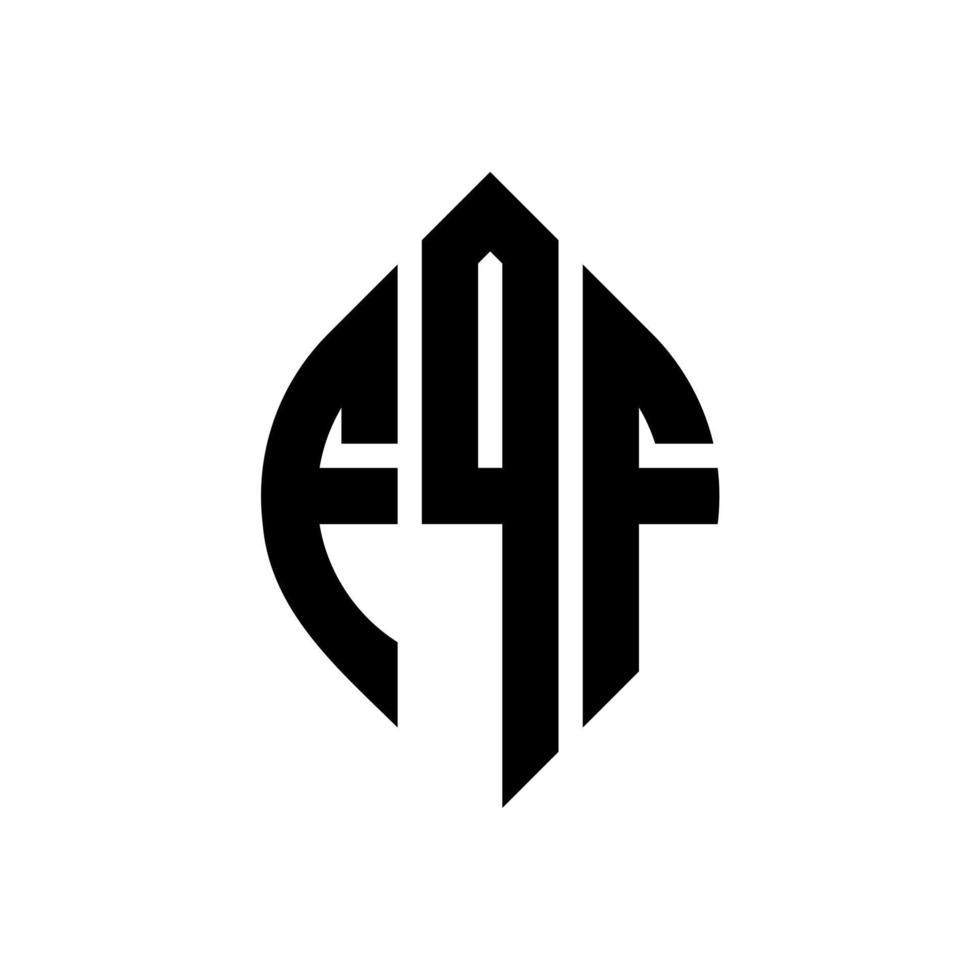 création de logo de lettre de cercle fqf avec forme de cercle et d'ellipse. lettres d'ellipse fqf avec style typographique. les trois initiales forment un logo circulaire. fqf cercle emblème abstrait monogramme lettre marque vecteur. vecteur