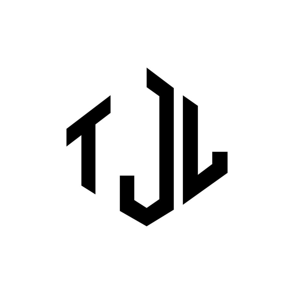 création de logo de lettre tjl avec forme de polygone. création de logo en forme de polygone et de cube tjl. modèle de logo vectoriel hexagone tjl couleurs blanches et noires. monogramme tjl, logo d'entreprise et immobilier.