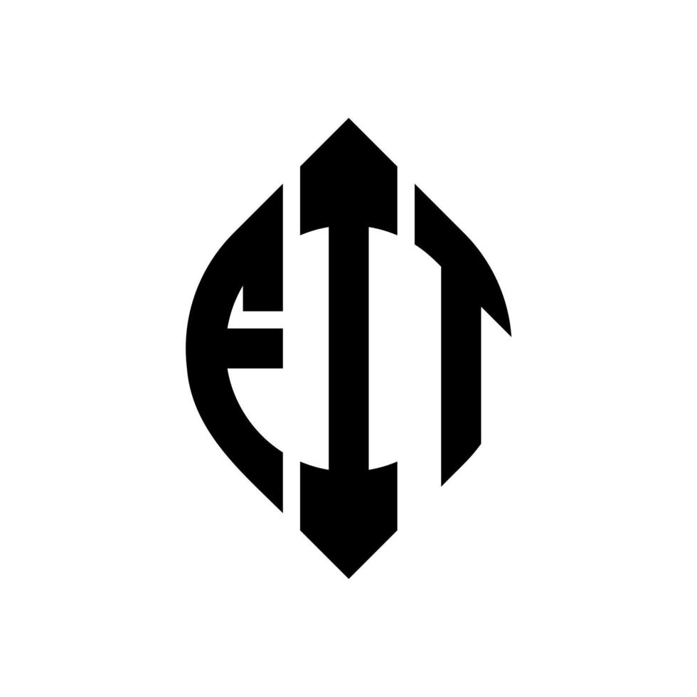 conception de logo de lettre de cercle d'ajustement avec la forme de cercle et d'ellipse. adapter les lettres d'ellipse au style typographique. les trois initiales forment un logo circulaire. fit cercle emblème abstrait monogramme lettre marque vecteur. vecteur