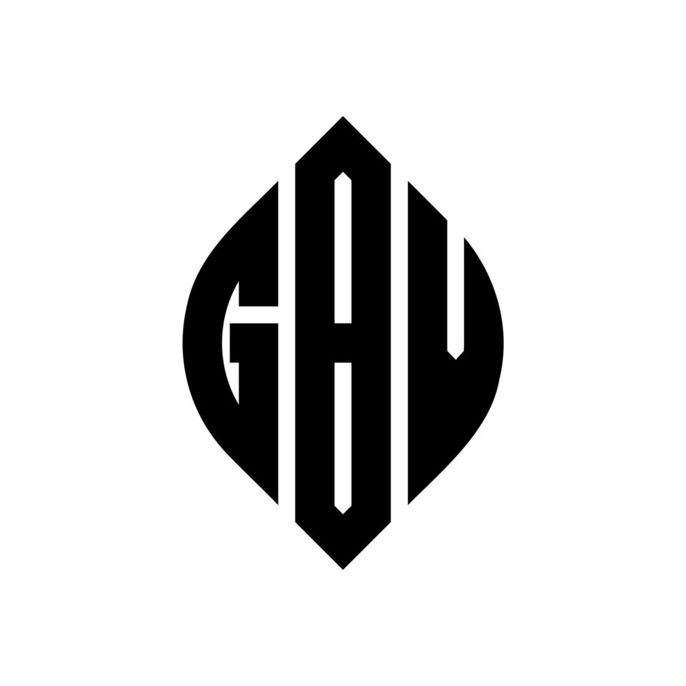 création de logo de lettre de cercle gbv avec forme de cercle et d'ellipse. lettres ellipse gbv avec style typographique. les trois initiales forment un logo circulaire. gbv cercle emblème abstrait monogramme lettre marque vecteur. vecteur