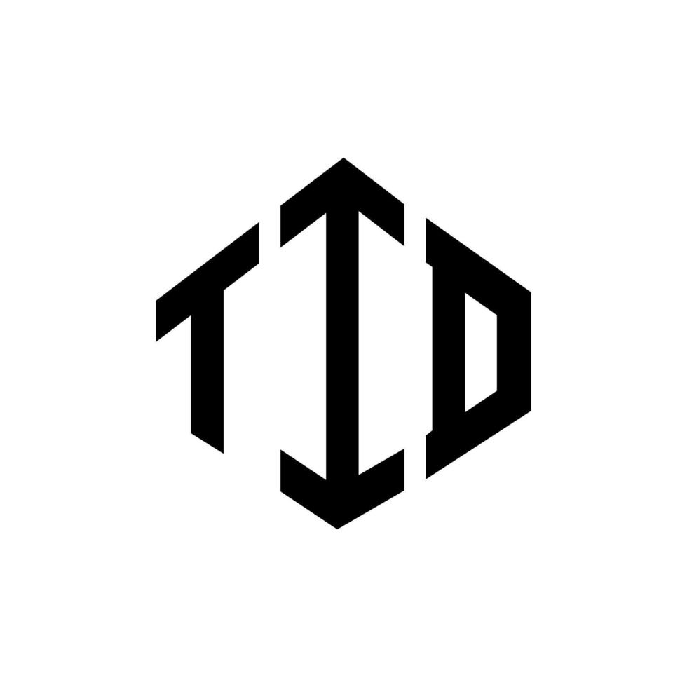 création de logo de lettre tid avec forme de polygone. création de logo en forme de polygone et de cube. modèle de logo vectoriel tid hexagone couleurs blanches et noires. monogramme tid, logo d'entreprise et immobilier.