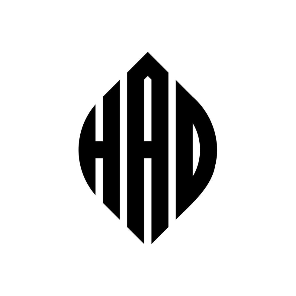 création de logo de lettre de cercle haq avec forme de cercle et d'ellipse. lettres d'ellipse haq avec style typographique. les trois initiales forment un logo circulaire. haq cercle emblème abstrait monogramme lettre marque vecteur. vecteur