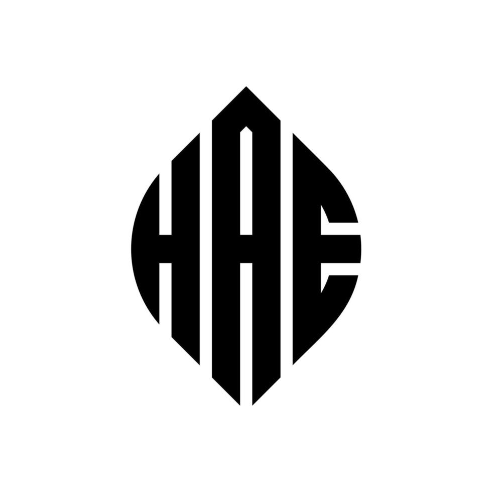 création de logo de lettre de cercle hae avec forme de cercle et d'ellipse. hae lettres ellipse avec style typographique. les trois initiales forment un logo circulaire. hae cercle emblème abstrait monogramme lettre marque vecteur. vecteur