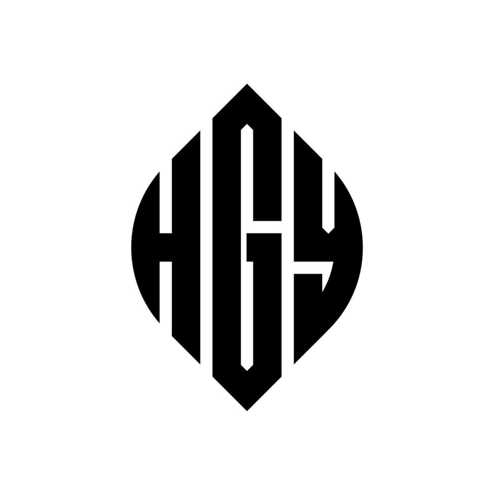 création de logo de lettre de cercle hgy avec forme de cercle et d'ellipse. lettres d'ellipse hgy avec style typographique. les trois initiales forment un logo circulaire. hgy cercle emblème abstrait monogramme lettre marque vecteur. vecteur