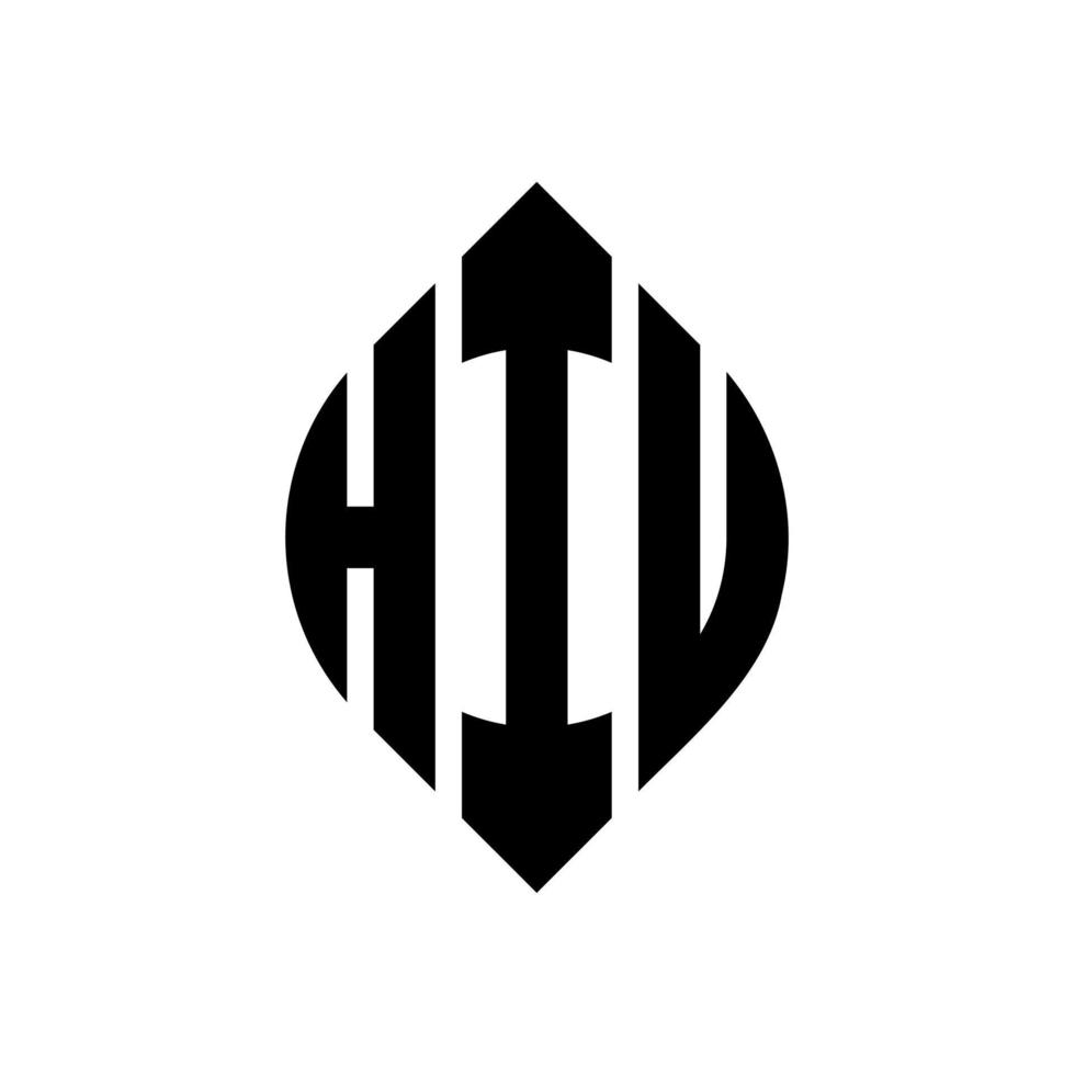 création de logo de lettre de cercle hiu avec forme de cercle et d'ellipse. hiu ellipse lettres avec style typographique. les trois initiales forment un logo circulaire. hiu cercle emblème abstrait monogramme lettre marque vecteur. vecteur